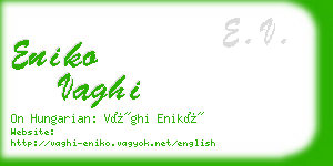 eniko vaghi business card